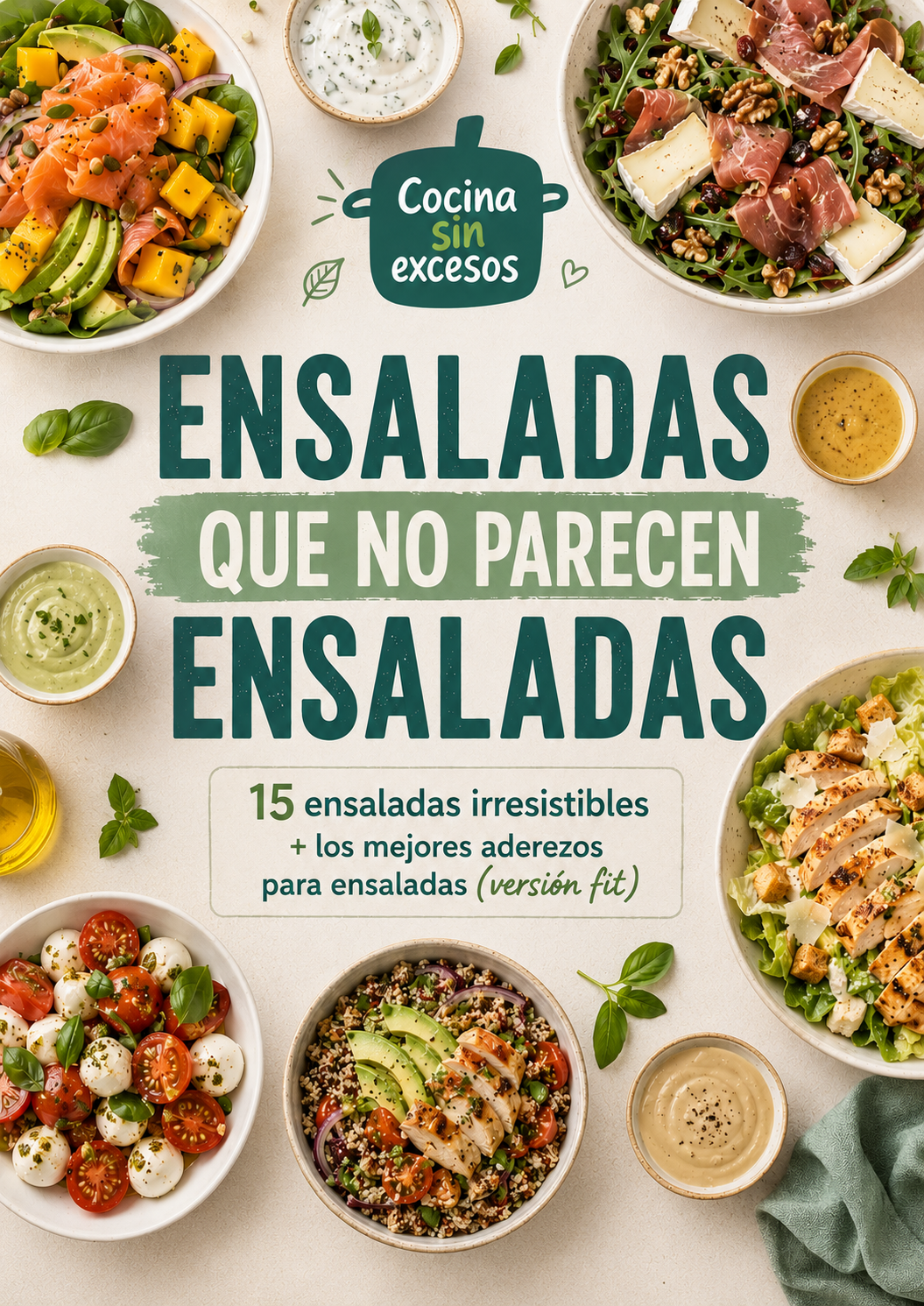 ENSALADAS QUE NO PARECEN ENSALADAS : 15 ensaladas+10 aderezos que transforman cualquier plato